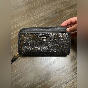 Juicy Couture Double-Zipper Sequin Wallet